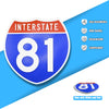 Interstate 81 Road Sign Replica – Personalized Travel Sign | Home & Office Wall Decor (8.54” x 8.53”)