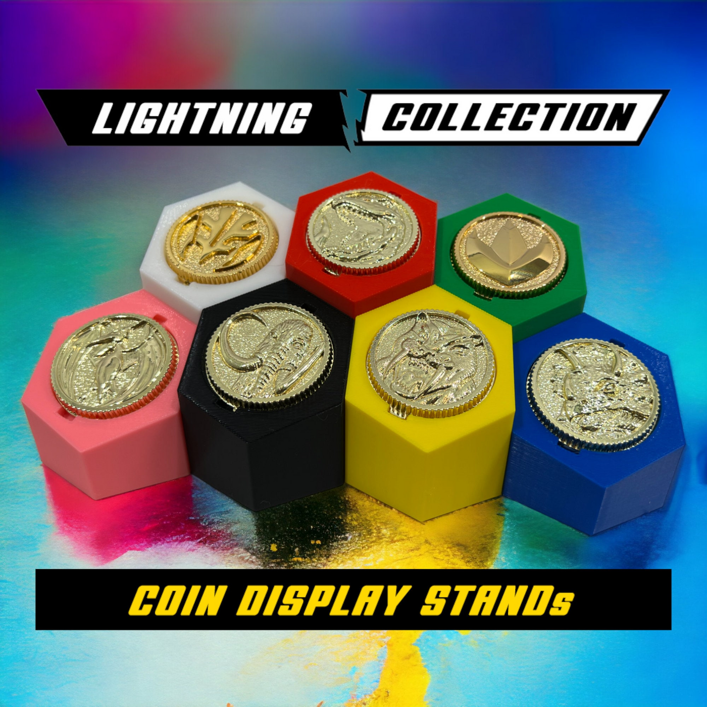 Lightning Collection MMPR Coin Display Stands – product image 1